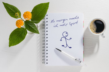 Schreibblock mit Vorsatz zum neuen Jahr