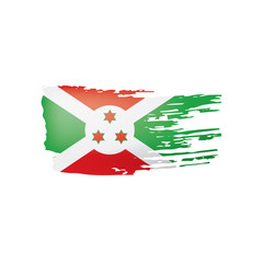 Burundi flag, vector illustration on a white background.