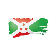 Burundi flag, vector illustration on a white background.