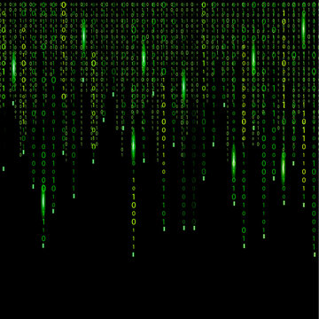 Electronic digital set, processed calculations, encrypted information, secret information. Matrix, code, time, number.