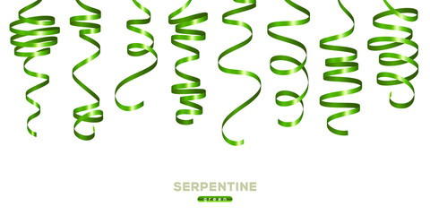 Shiny green serpentine on white