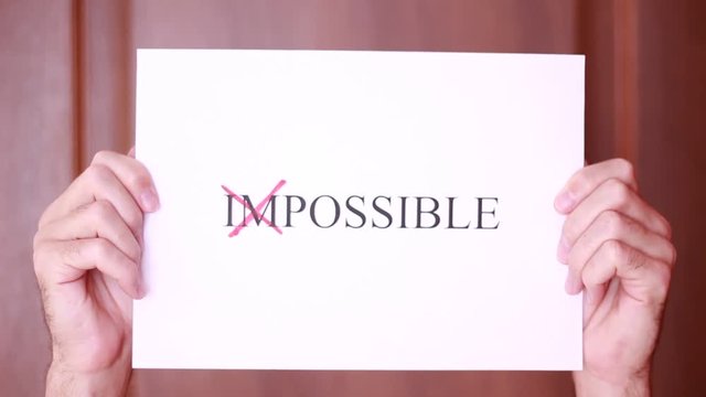 "Impossible" inscription with crossed prefix "Im"
