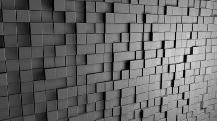 Grey Cubes Wall - 3d Render 