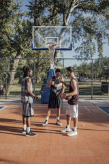 Friends Playing Basketball