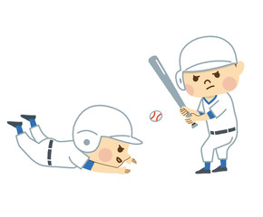 野球をする男性