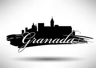 Vector Graphic Design of Granada City Skyline