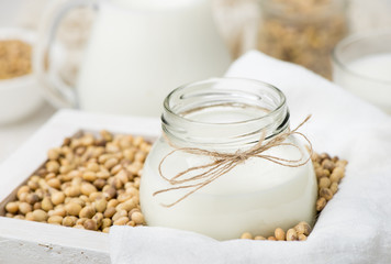 Soy milk and soybeans