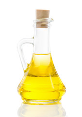 Glass jug with vegetable oil