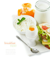 Delicious healthy breakfast of fresh products