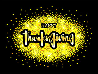 Vector illustration of Happy Thanksgiving for logotype, flyer, banner, postcard, greeting card.