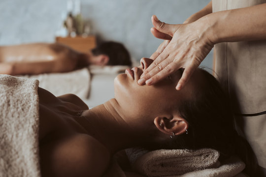 Woman enjoying massage in Spa