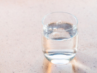 glass with sparkling mineral water