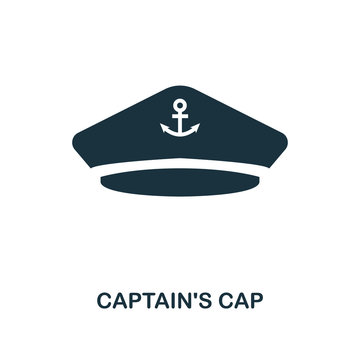 Captain'S Cap icon. Monochrome style design. UI. Pixel perfect simple symbol captain's cap icon. Web design, apps, software, print usage.