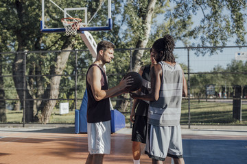 Friends Playing Basketball
