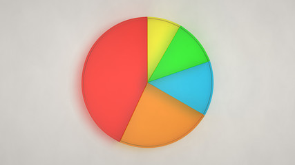 Fototapeta premium Glass pie chart on white background