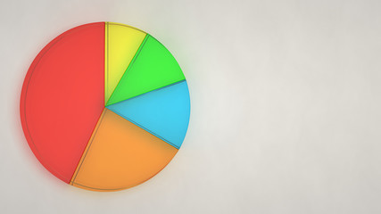 Fototapeta premium Glass pie chart on white background