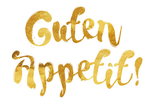 Guten Appetit! - Schriftzug in Gold