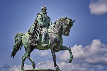 Fototapeta na wymiar Statue horse with rider