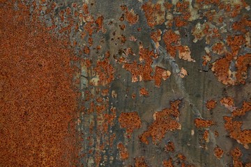 rusty metal texture of old wall
