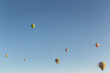 The great tourist attraction of Cappadocia - balloon flight. Cappadocia is known around the world as one of the best places to fly with hot air balloons. Goreme, Cappadocia, Turkey