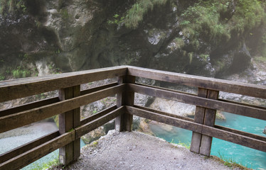 viewpoint on beautiful tolmin gorges in triglav national park, slovenia