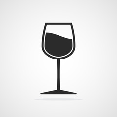 Glass of wine icon. Vector illustration.