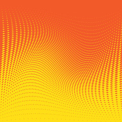 Orange background with halftone effect. Vector illustration