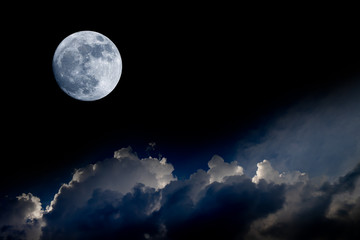 Plakat big moon background night sky no photo by nasa