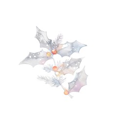 クリスマスリース、素材、柊2