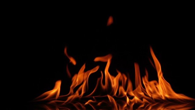 real fire flaming background in slow motion