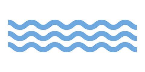 Blue waves icon. Vector illustration.
