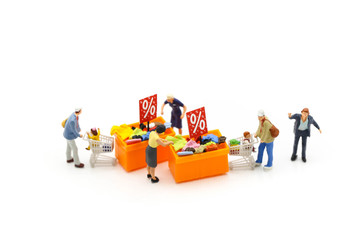 Miniature people: Shopper In shopping mall or Department store.