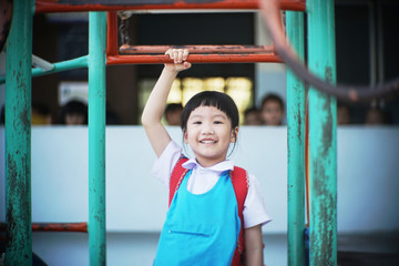 kid girl in playground at school
