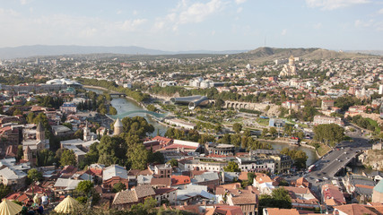 Fototapeta na wymiar Tourism. Georgia. Tbilisi. City panorama