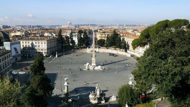 Piazza del Poppolo, rome, italy, panorama, city, view, architecture, skyline, panoramic, cityscape, building, 