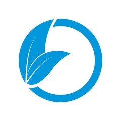 Circle with Leaf logo design