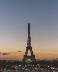 Fototapeta na wymiar Eiffel tower in the evening