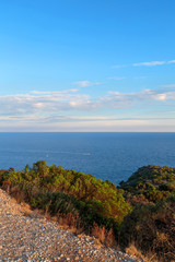 Fototapeta na wymiar South of France. Mediterranean sea landscape. Sunset