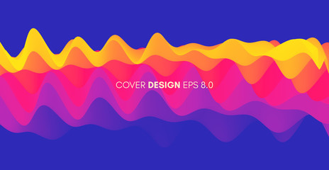 Abstract wavy background with dynamic effect. Vector illustration. Can be used for advertising, marketing, presentation.