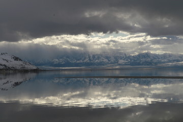clouds over a lake