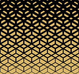 Abstract geometric pattern. Vector background. Black and gold halftone. Graphic modern pattern. Simple lattice graphic design
