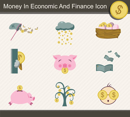 Money In Economic And Finance Icon - Vector