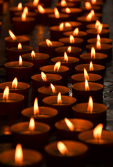 Candle lights in a church