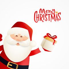 Santa Claus cartoon character isolated in white background for Christmas holidays. Christmas greeting card design