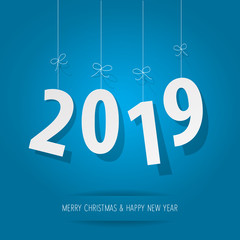 Paper 2019 digits on a blue background.