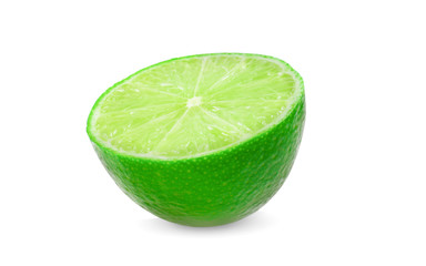 Lime cut isolated on white background.