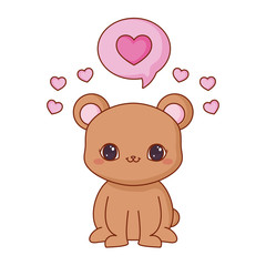 cute baby bear speech bubble love