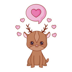 cute baby deer speech bubble love