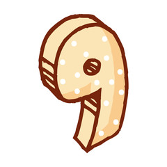 decorative nine number font dotted