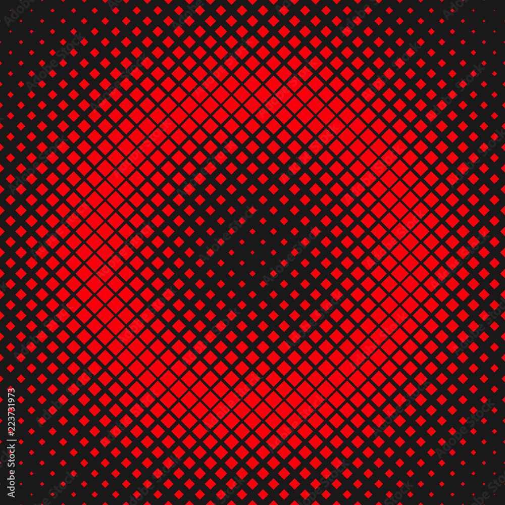 Poster red abstract retro halftone square background pattern design